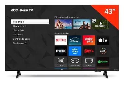 TV AOC Roku 43 polegadas 4k