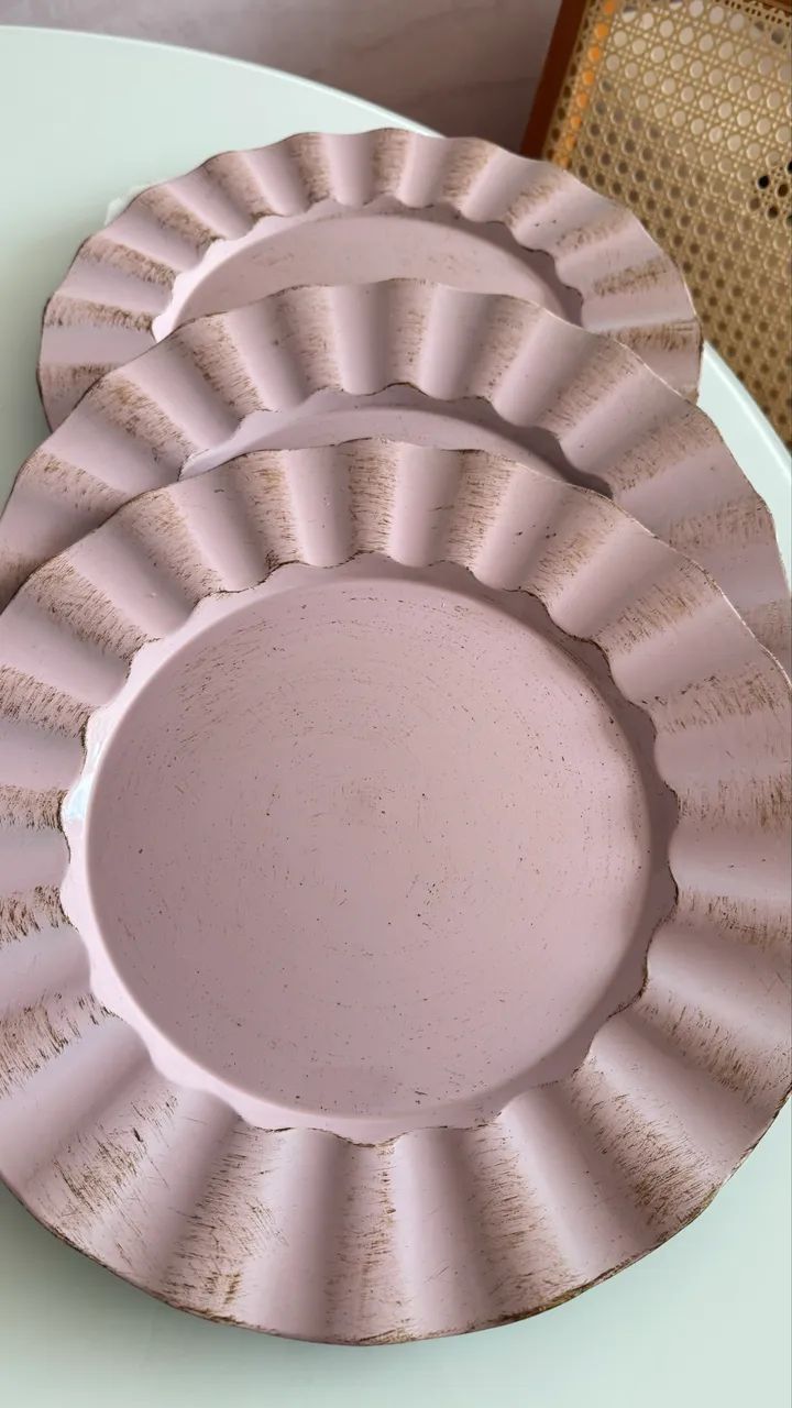 Jogo de 4 Sousplats Rosé Envelhecido - Mesa Posta - Foto 2