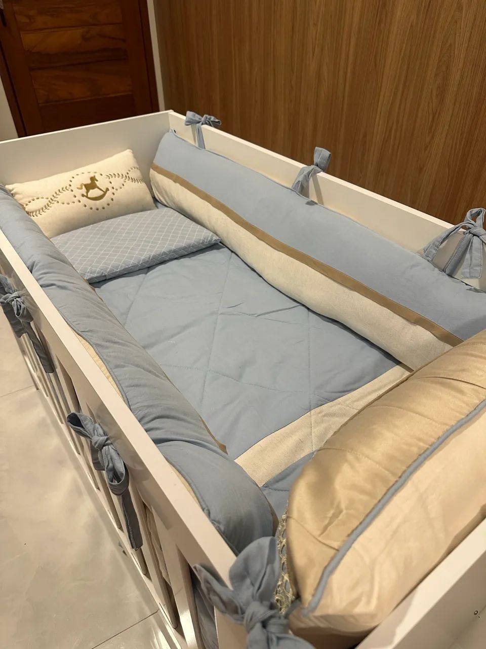 BERÇO 2em1 (mini cama) + COLCHÃO + SAIA + KIT LUXO BERÇO  - Foto 2