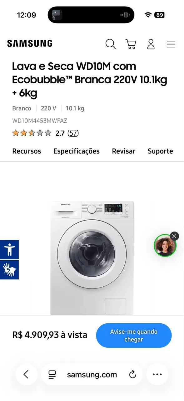 Lava e seca Samsung - Foto 2