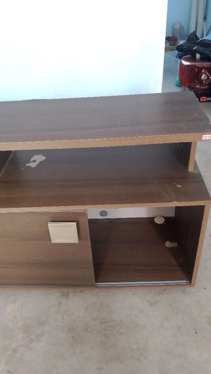 Rack para TV com Rodinhas e Porta de Correr - Ótimo Estado - Foto 3