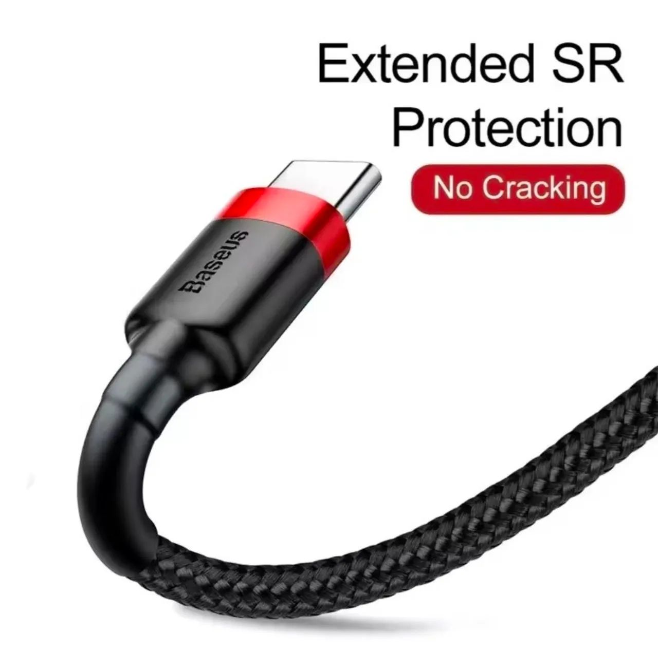 Cabo Baseus Tipo C Carregamento Rápido USB 3.0 Turbo Preto com Cinza - Foto 4
