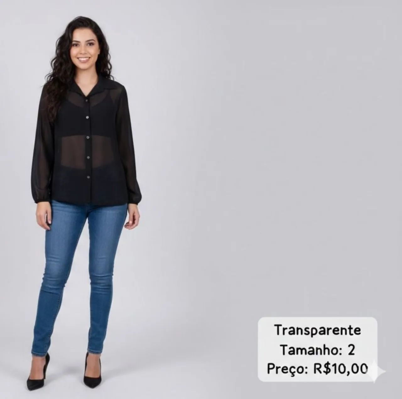 Blusa Social Preta Feminina