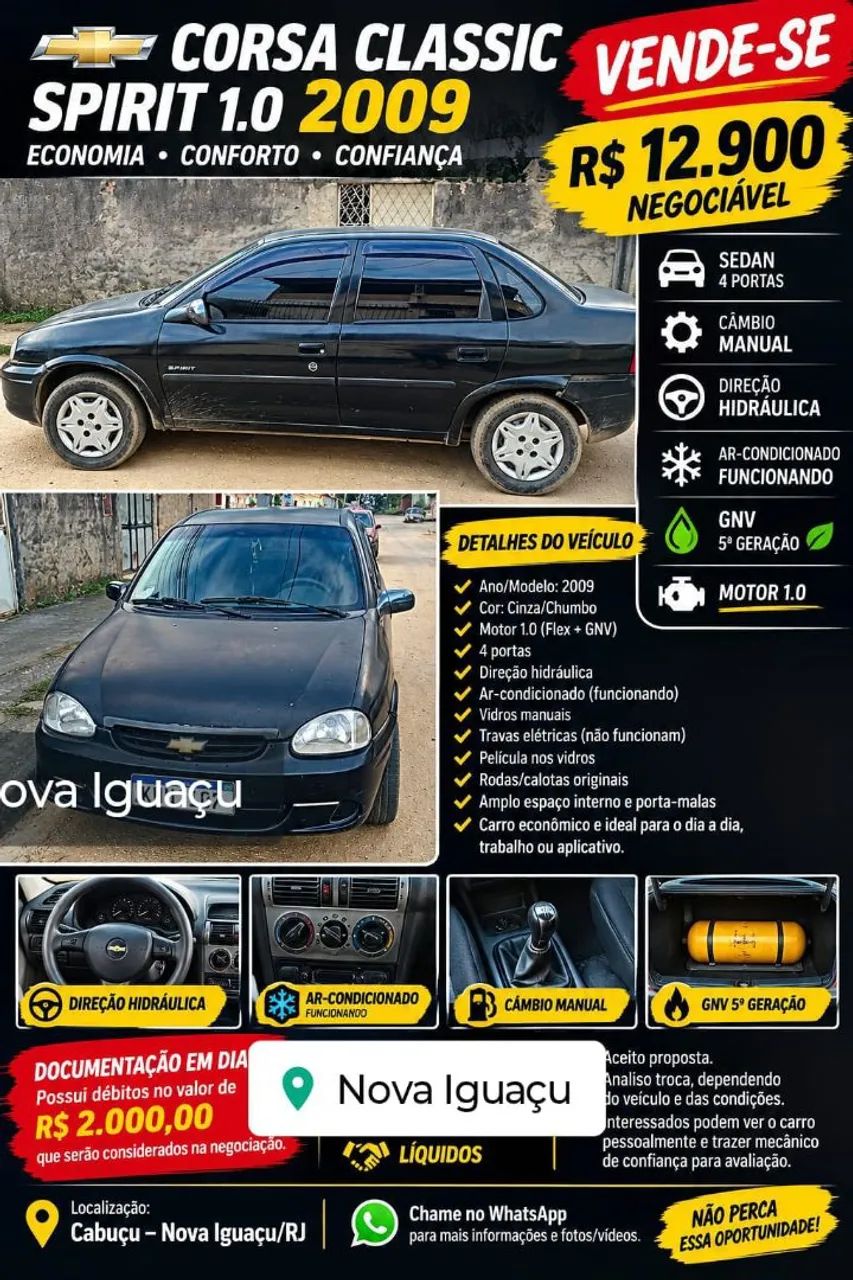 Chevrolet Corsa Corsa Sed Class.Spirit 1.0/1.0 FlexPower 2009