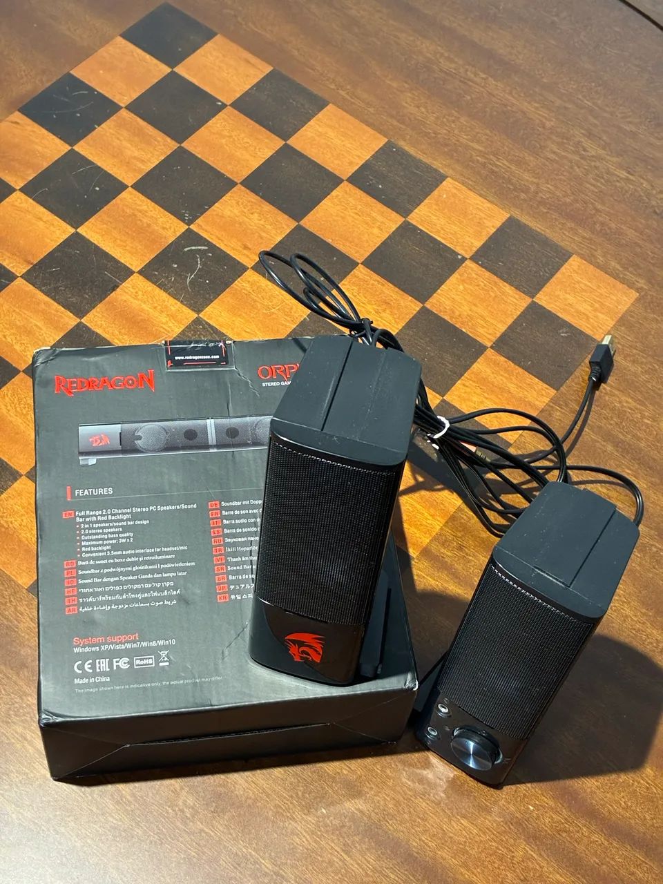 Caixa de Som Gamer Redragon Led Vermelho