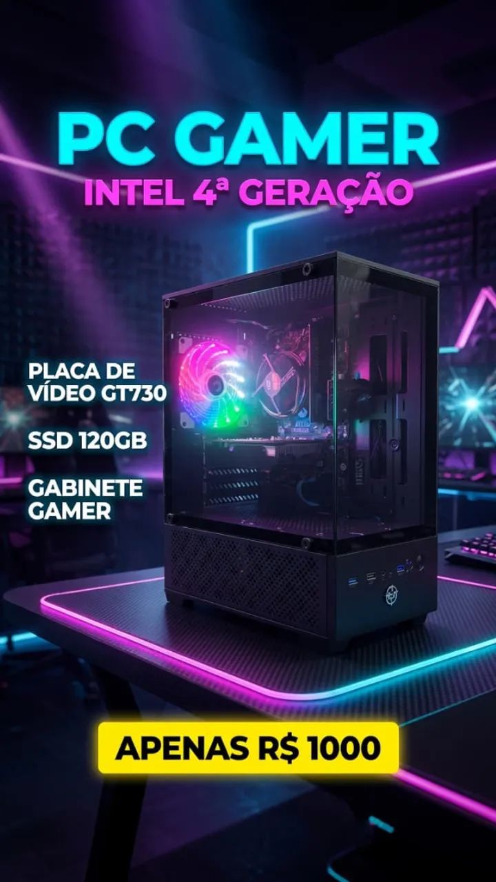 Pc Gamer Intel 4ª Geração - Placa Video GT730