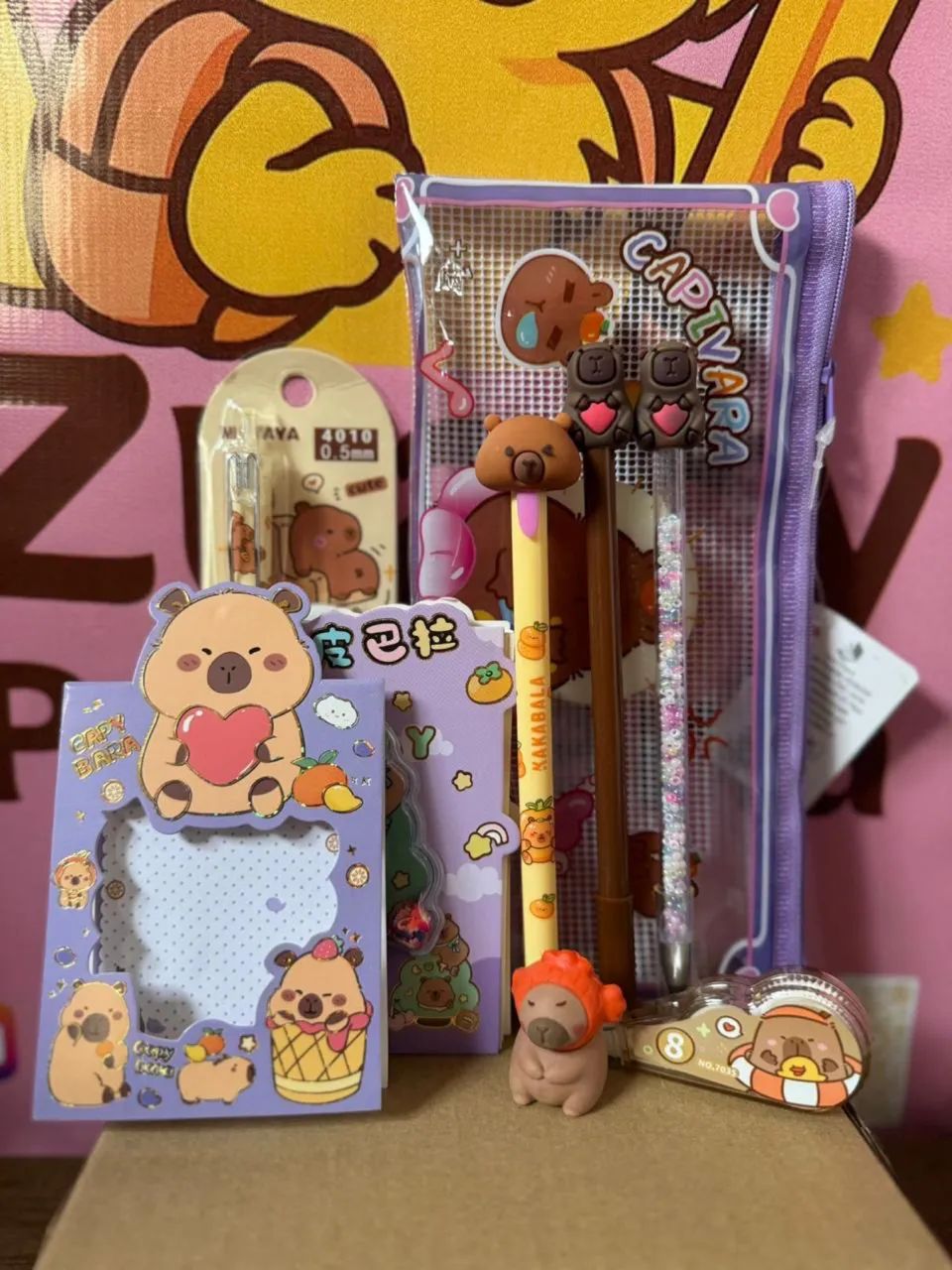 Kit escolar 2026-  fofo Capivara- PaperBag Capivara - 9 itens - Zuary Papelaria - Foto 3