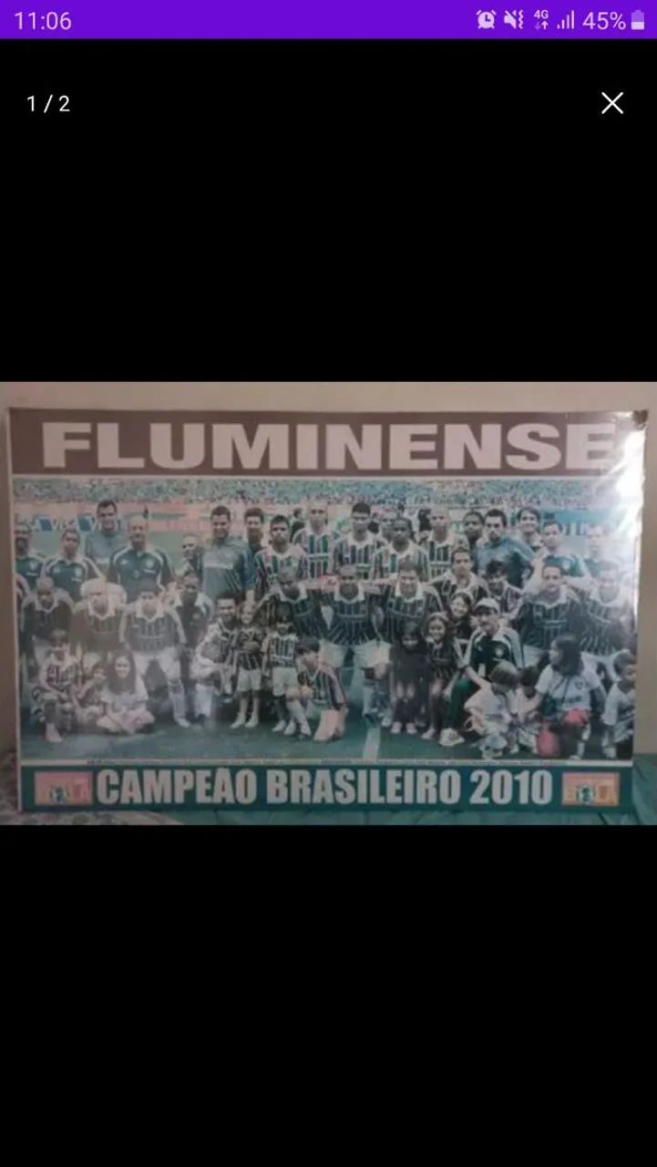 Pôster emoldurado Fluminense campeão brasileiro 2010.