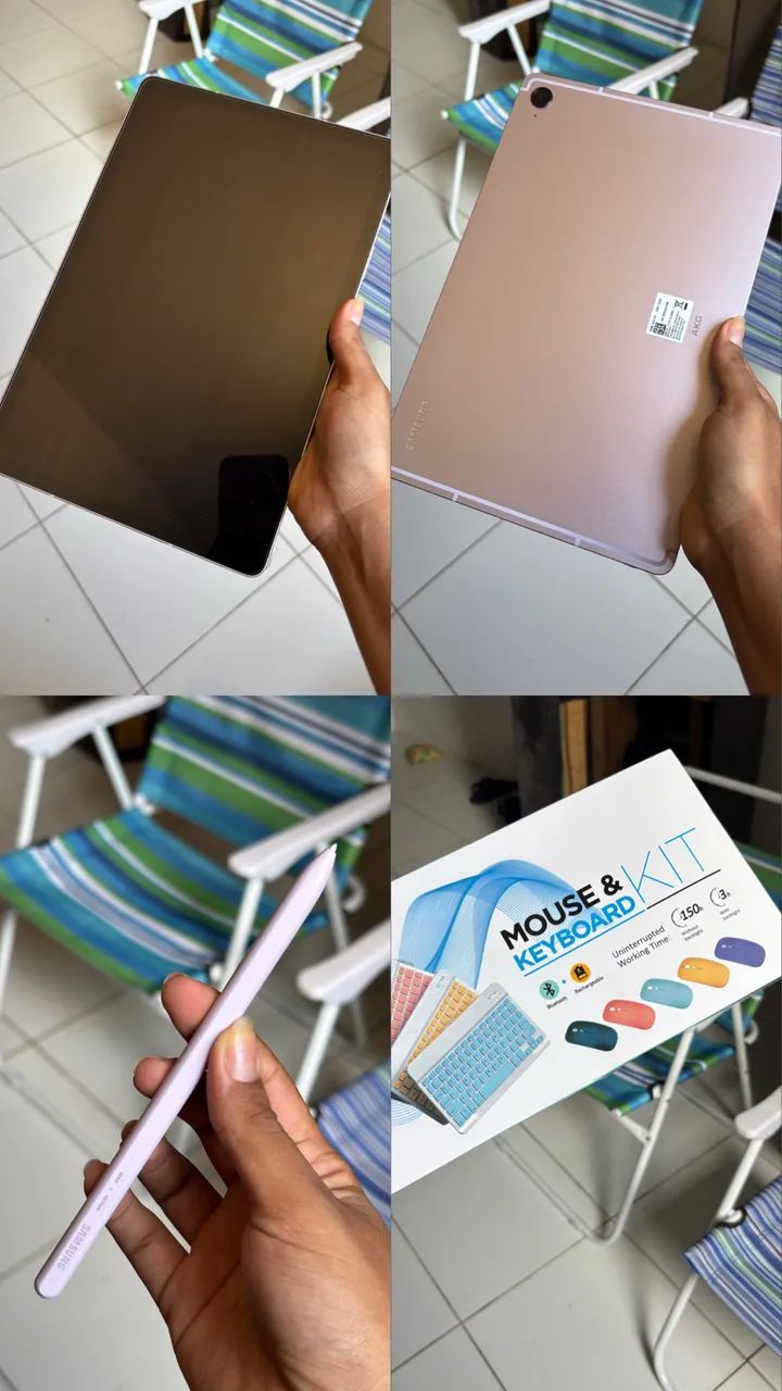Tab S9 FE 128GB, perfeito estado, completo (caixa, capa, teclado e mouse)