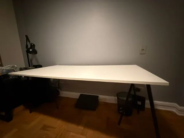MESA DE ESCRITÓRIO ESCRIVANINHA OPPA 180X80 MM CAVALETES BRANCA - Foto 6