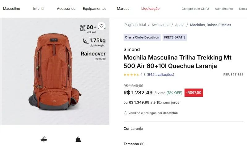 Mochila cargueira 60l65163249928961124