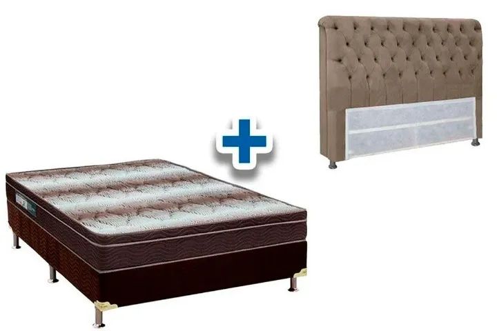 Colchão Casal Ortobom Com Base Box Casal Bege