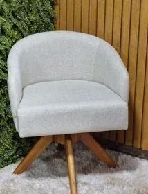 Poltrona Jaspe Giratória Tecido Linho - (Oferta)!!
