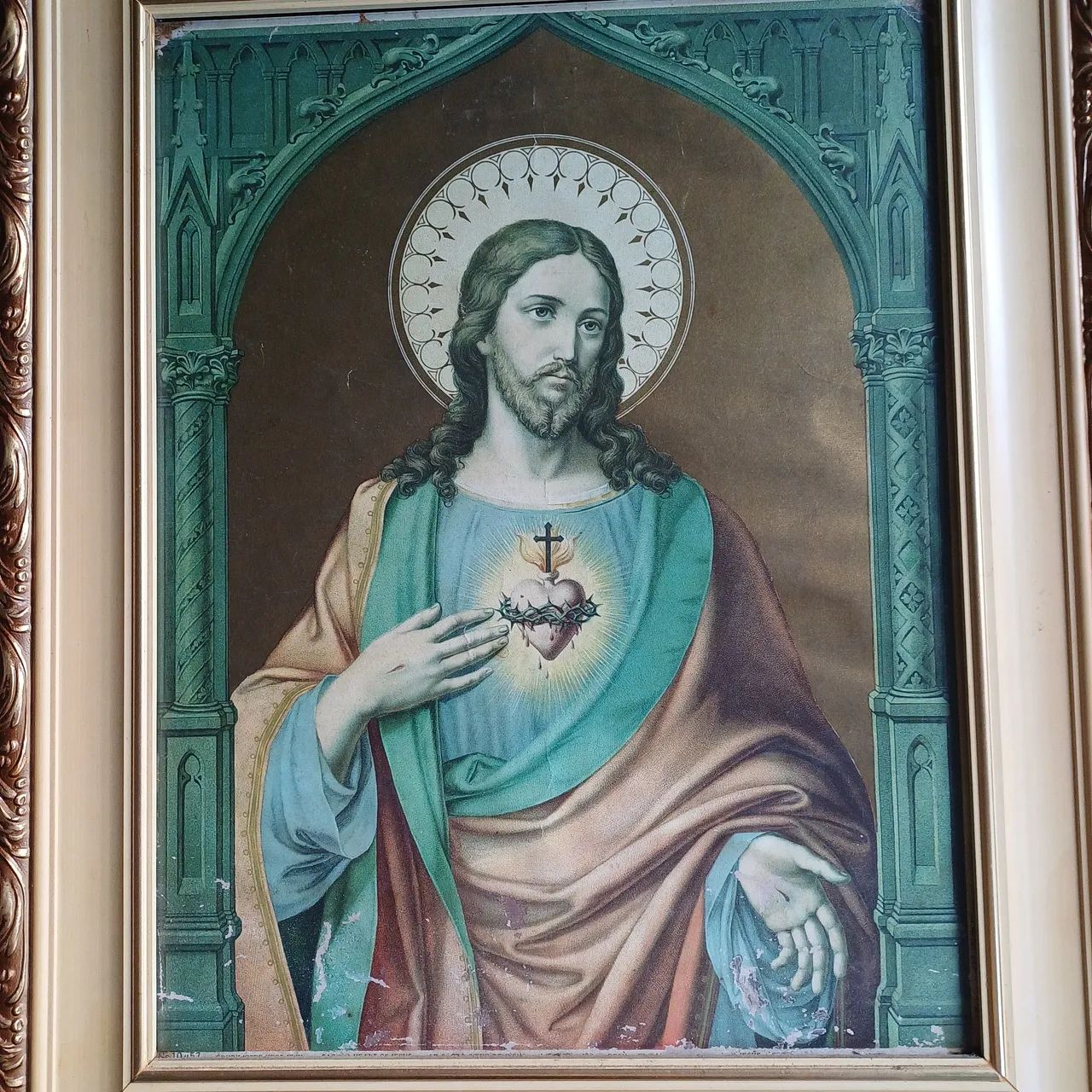 Antiguidade quadro Sagrado Coração de Jesus