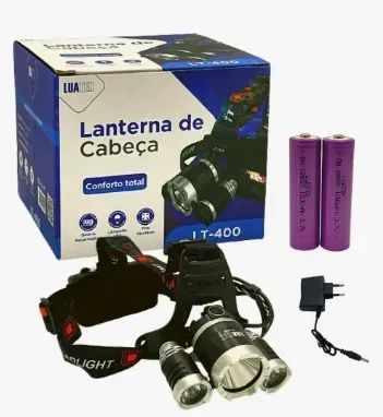 LANTERNA DE CABECA RECARREGAVEL LUATEK LT-400A