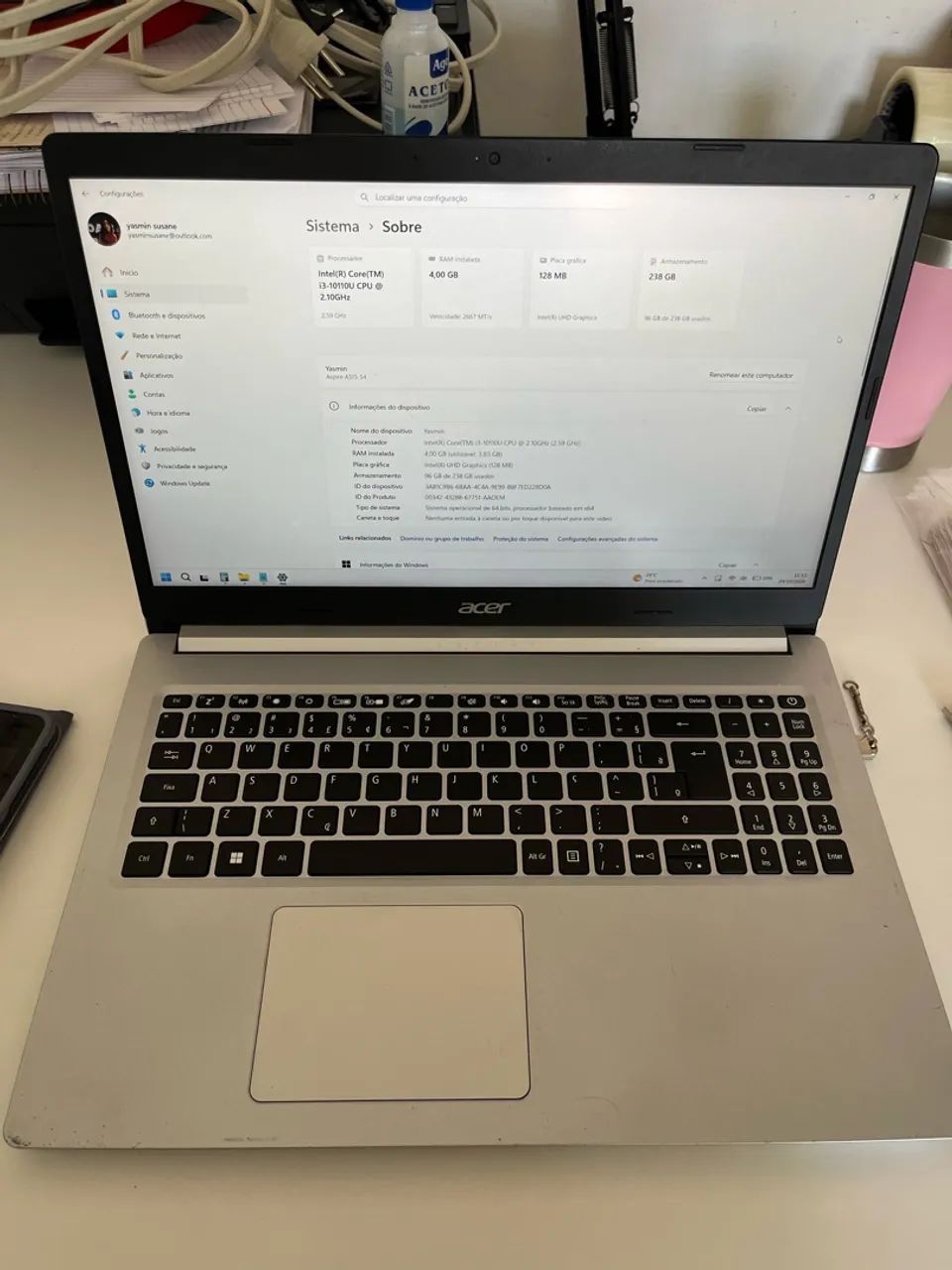Notebook Acer Aspire 5 A515-54.