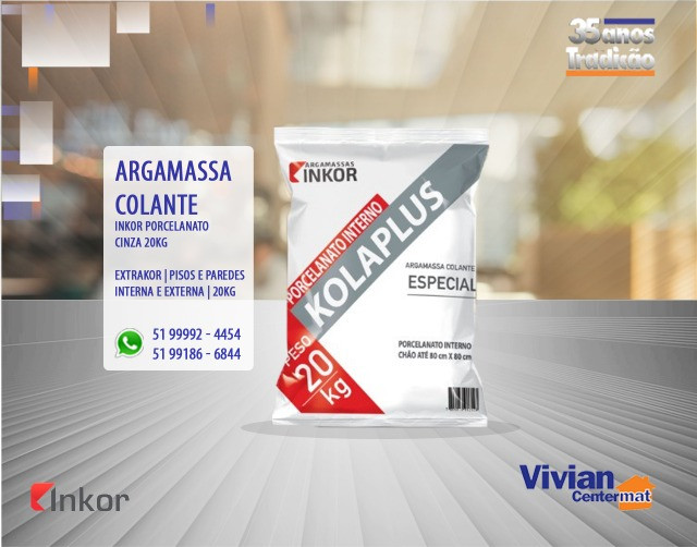 Argamassa Colante Especial Porcelanato Interno - Kolaplus 20kg