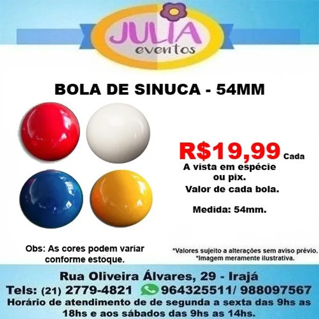 Jogo de Bolas de Bilhar Snooker Hyper com 15 Bolas Númeradas + 1 Branca -  54 mm