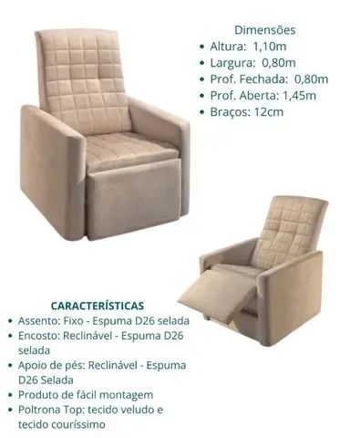 Poltrona Papai Reclinável. São Produtos Novos Direto da Fábrica P/Sua Casa. - Foto 3