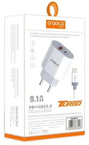Novo Carregador Turbo Para celular 40w 9.1A AGold ,Carregador Para iphone original