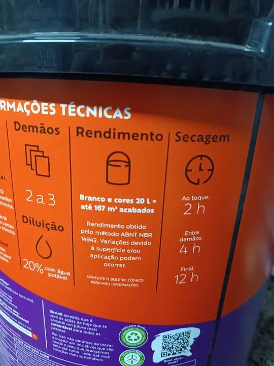 Tinta Suvinil Toque Fosco Completo 20L - Interior/Exterior - Foto 6