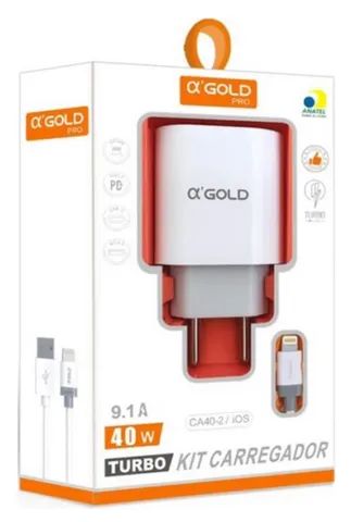 Novo Carregador Turbo Para celular 40w 9.1A AGold ,Carregador Para iphone original - Foto 2