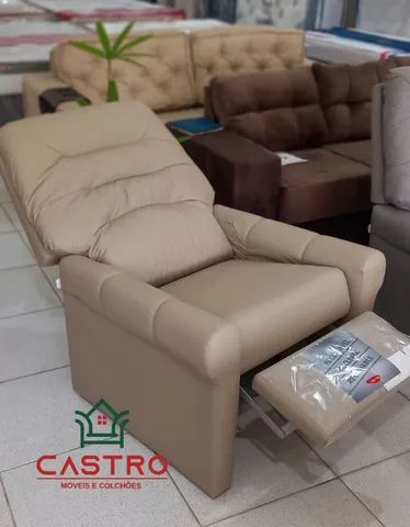 Poltrona reclinável do papai no corino pronta entrega em até 24 horas chama