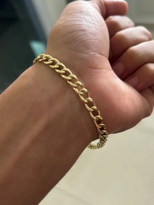 Pulseira MACIÇO ouro 18k com 21cm e 15g