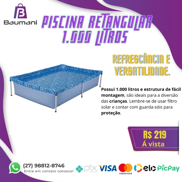 Piscina Retangular Mor 1.000 Litros