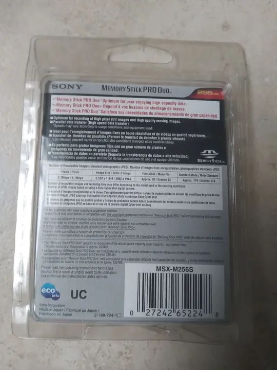 Cartão de Memória Sony Memory Stick Pro Duo 256MB - Foto 4