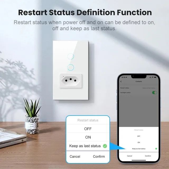 Interrupção Wifi Tuya Lampada + Tomada, Compatível com Alexa - Foto 3