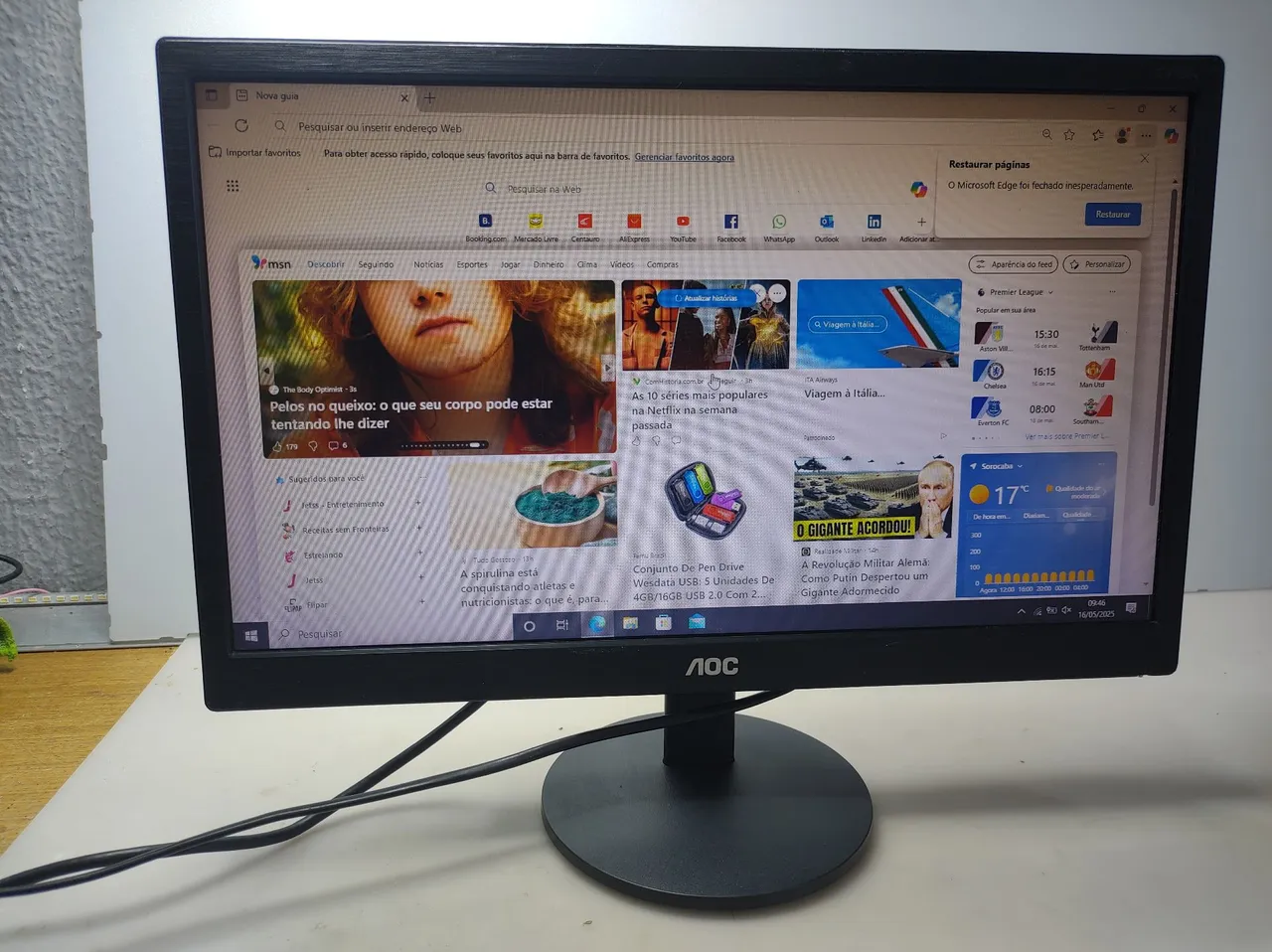 Monitor AOC 19 pol VGA led