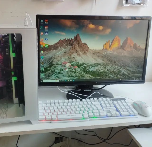 Pc Gamer Branco, Ryzen 5, GTX 1050, 16gb Mem DDR4, Monitor 20 Pol *Parcelo*Entrego - Foto 4