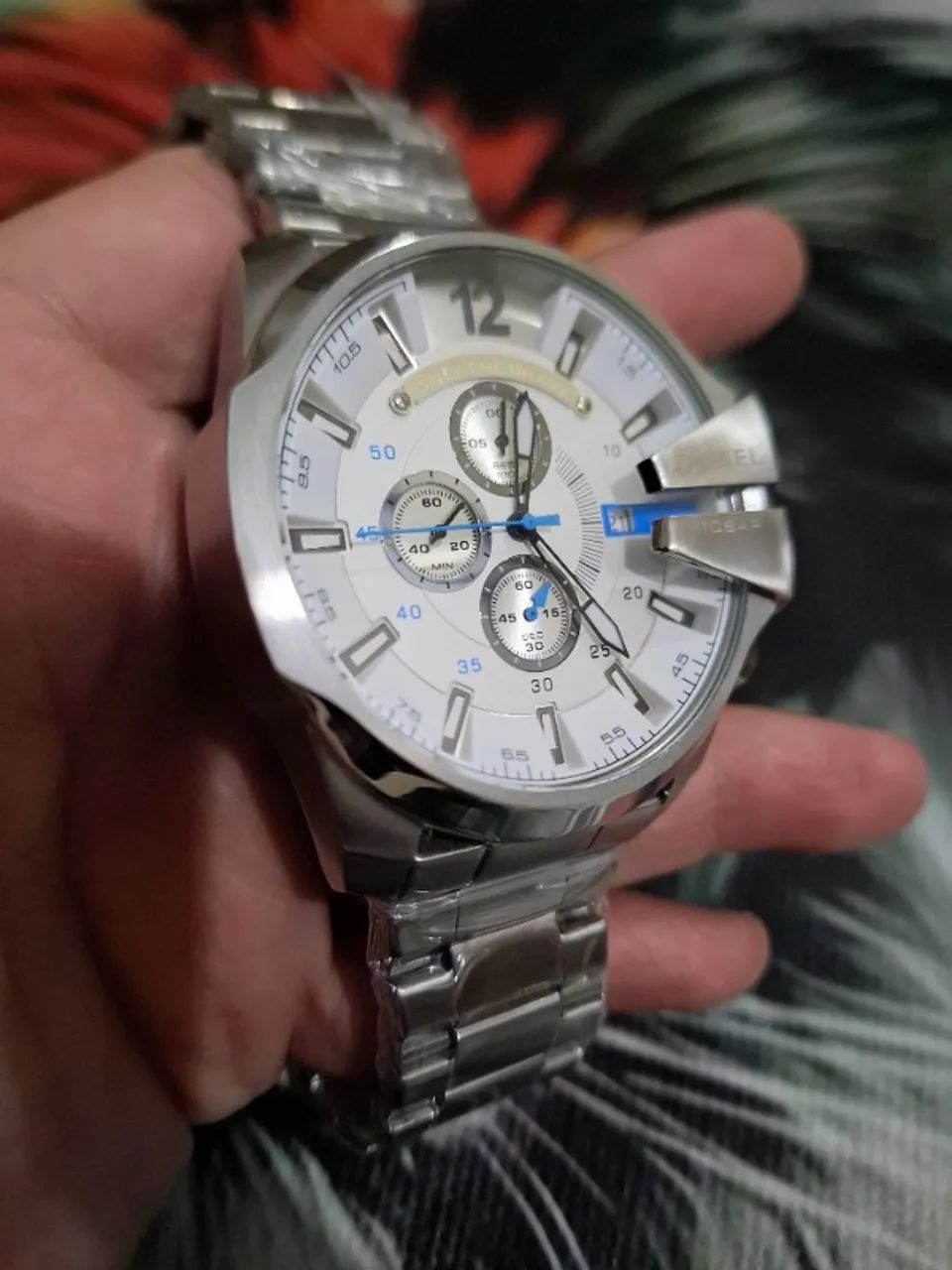 Relógio DIESEL 10 BAR MULTIFUNCIONAL PRATA MOSTRADOR BRANCO - Foto 5