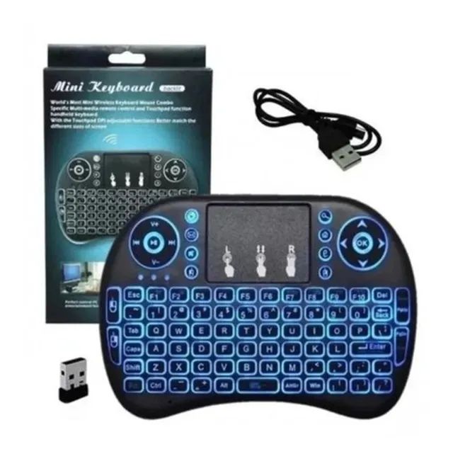 Mini Teclado Led Controle bluetooth para PC Notebook TvBox Smart TV