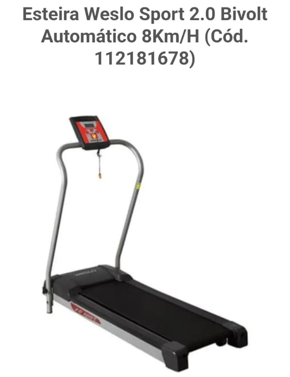 Esteira Weslo Sport 2.0 Bivolt Automático 8Km/h