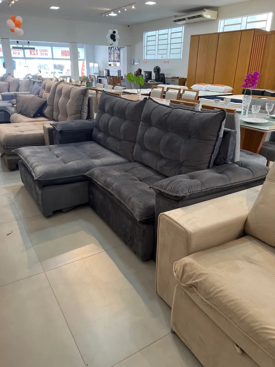 Sofa Retrátil Reclinável com Molas Ensacadas 2,10M 2,50M 2,90M - Foto 2