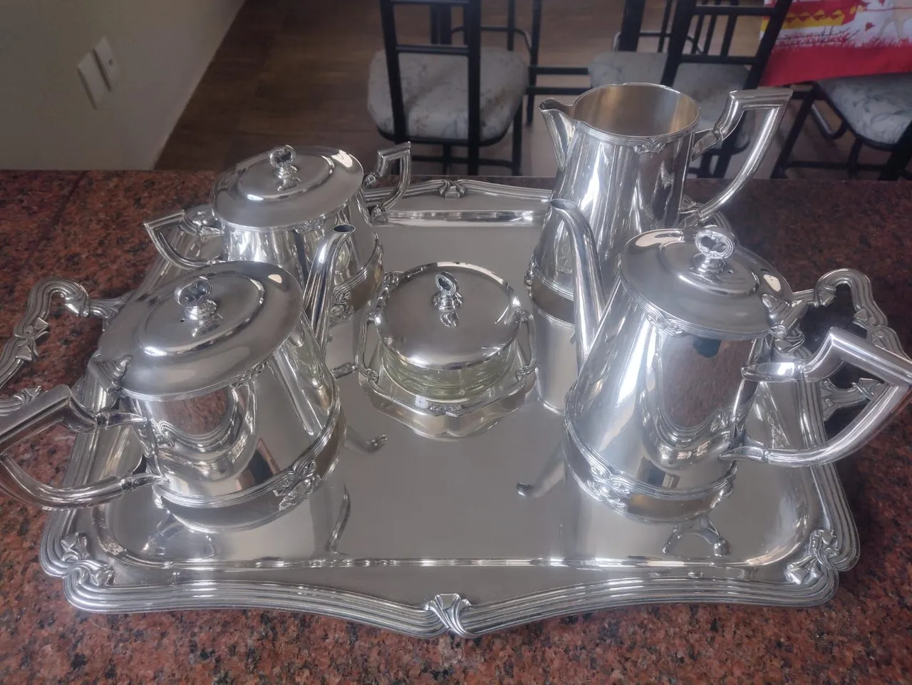 Conjunto de Chá cafe em Prata 960. Elegante e Charmoso