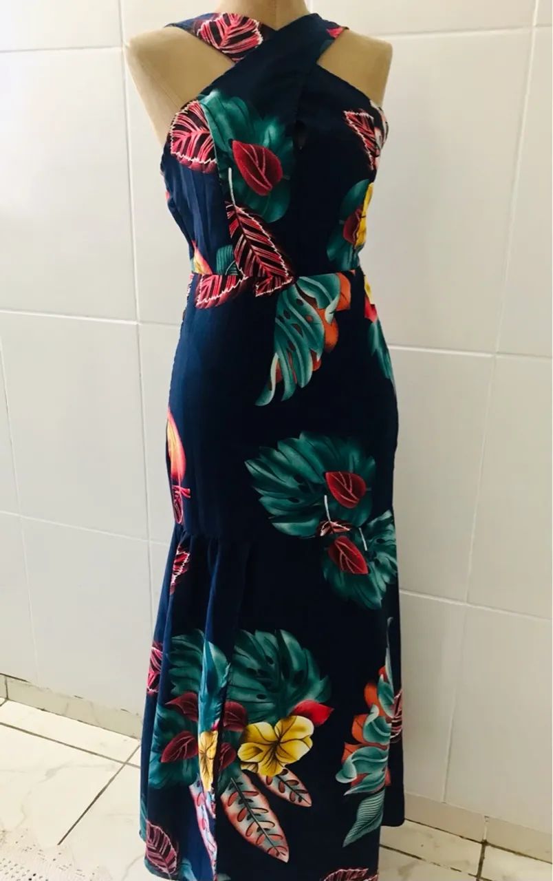 Vestido Floral Azul - Tamanho M - Foto 2