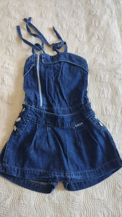 Macacão Jeans Infantil Menina