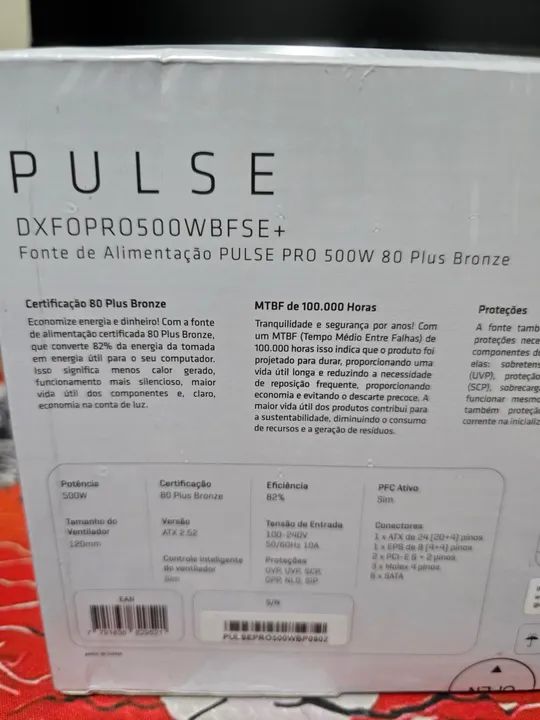 Fonte Duex Pulse Pro 500W 80 Plus Bronze e Teclab DXFOPRO500WBFSE+ - Foto 3