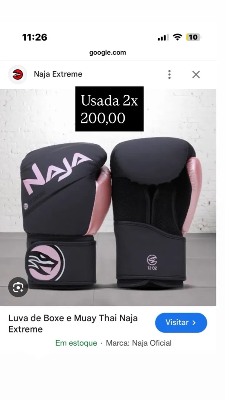 Luva de Boxe e Muay Thai Naja Extreme - Usada