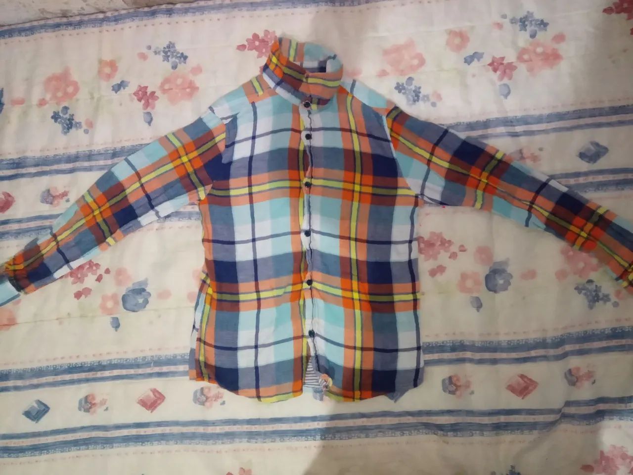 Camisa xadrez infantil colorida