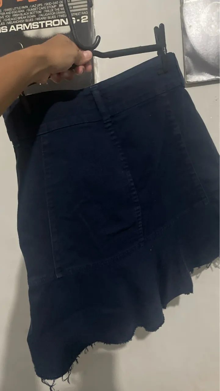 Saia Jeans com Detalhe de Babado