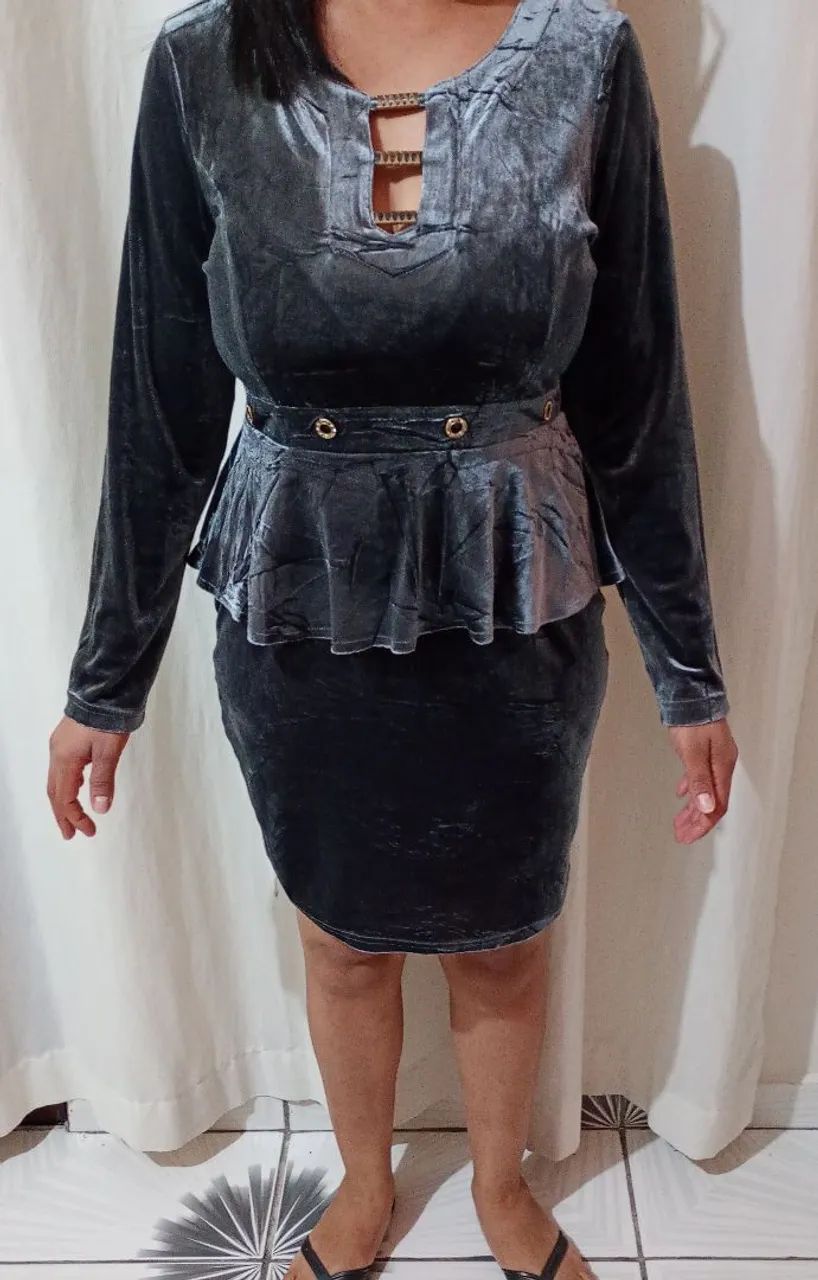 Vestido de veludo  Tam 38 - Foto 4