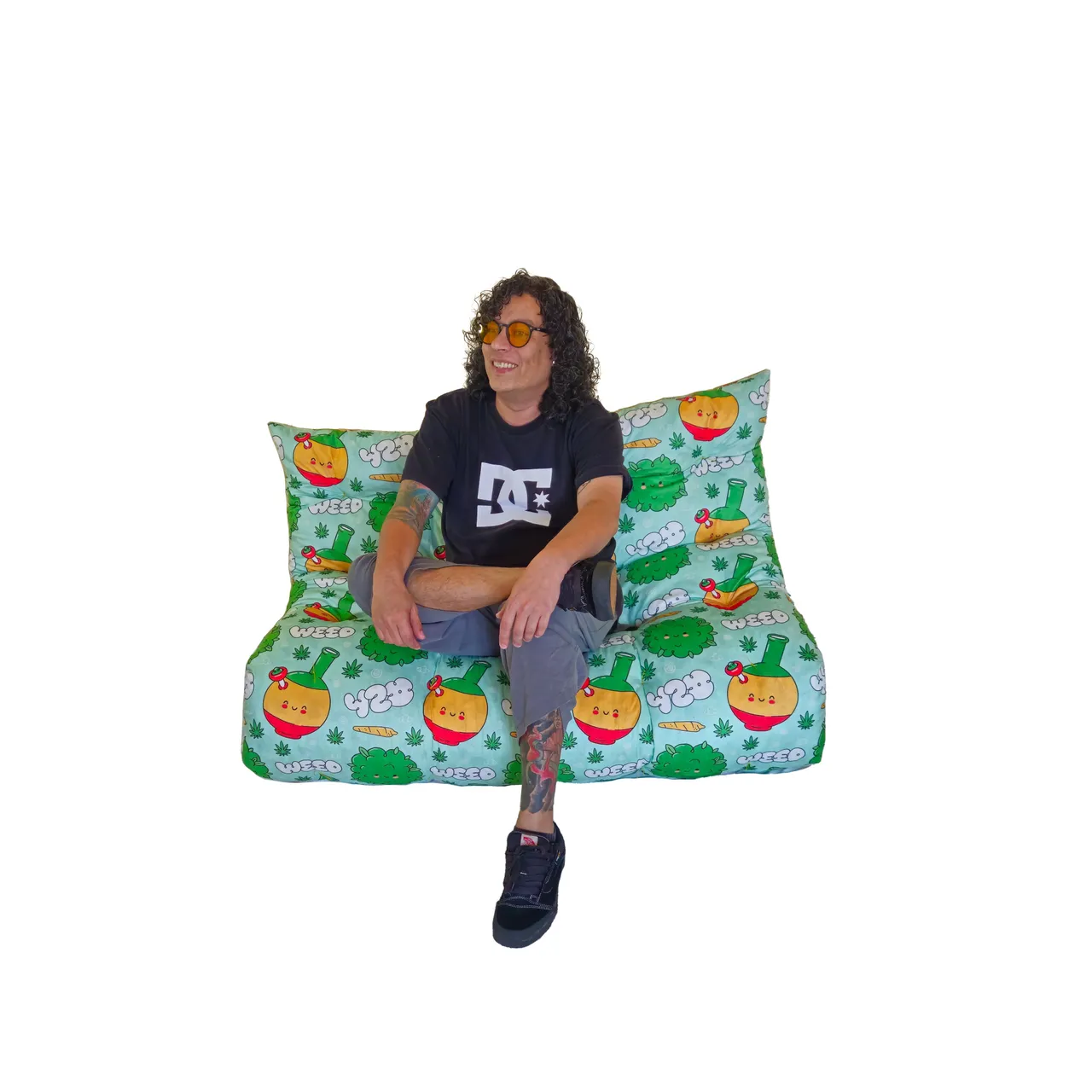 Futon Japonês Casal 125x190x12cm Weed 420 Buds