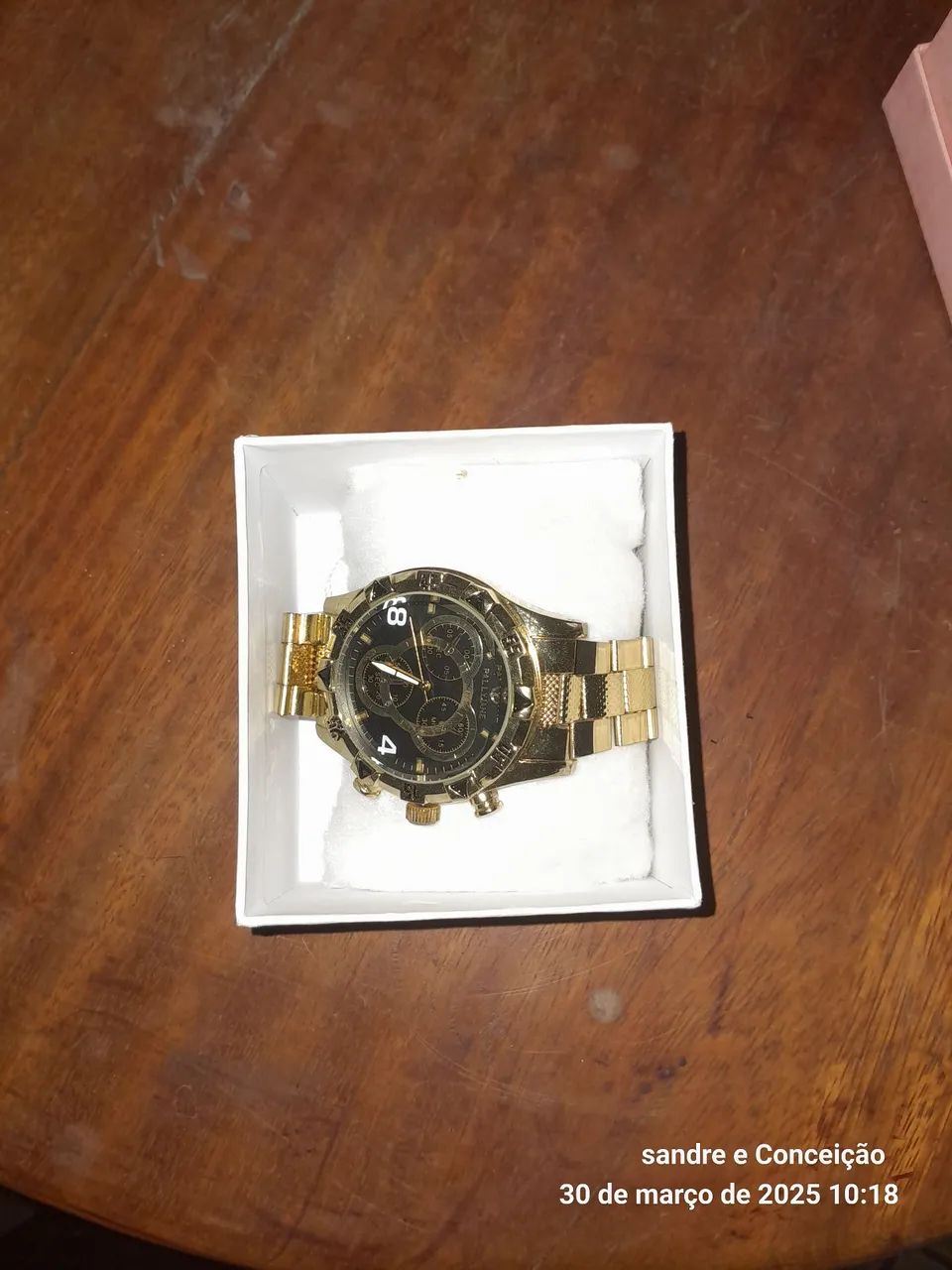 Relógio de pulso feminino dourado com pulseira de coração - Foto 5