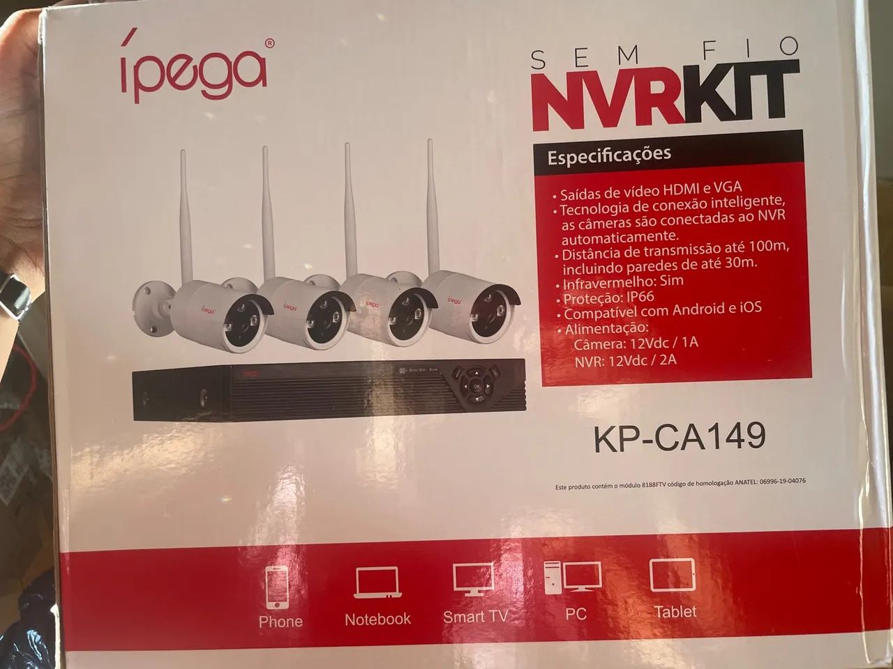 Kit Câmeras de Segurança Sem Fio Ípega NVRKIT