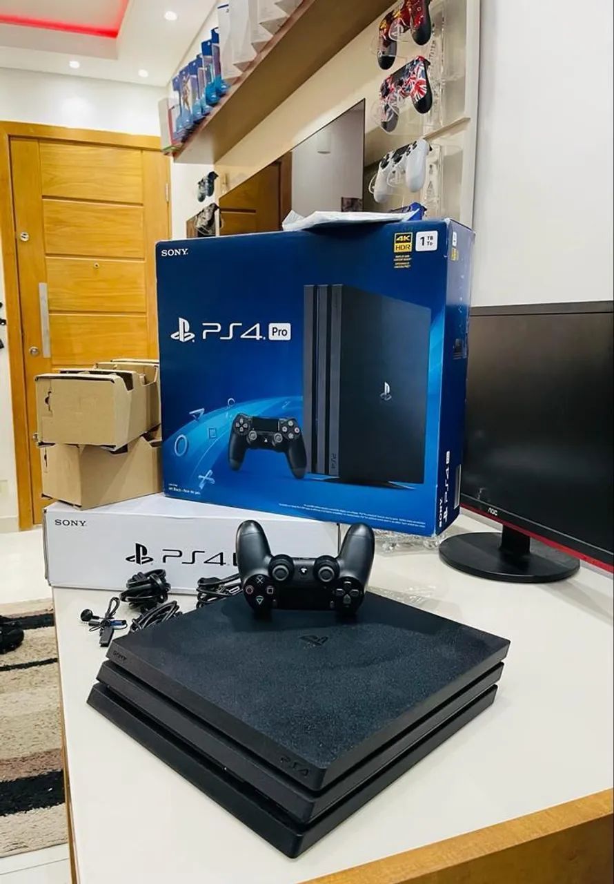 VENDO ou TROCO ps4 pro preto 1tb, completo, com caixa, aceito cartão?<br><br> - Foto 3