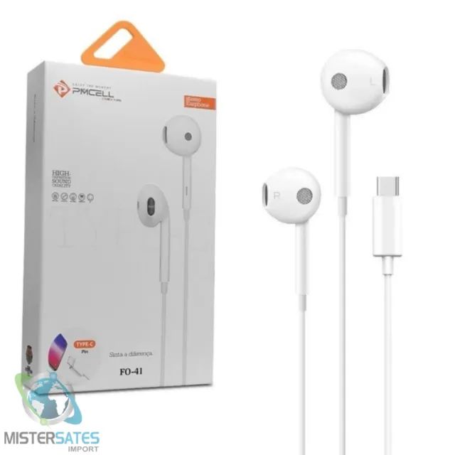 Fone Ouvido Stereo Pmcell Fo-41 Plug Tipo C - COD 1084